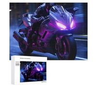 Puzzle Per Adolescenti 500 PCS Night Rider Neon Lights Puzzle Per Adulti Gioco Rompicapo Difficile Difficile Unico Compleanno E Regali 500 PCS
