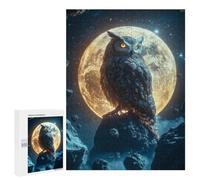 Puzzle Per Adolescenti 500 PCS Owl on A Moonlit Rock Puzzle Per Adulti Giochi Divertenti Perfetto Per Decorare E Fare Regali A Tutta La Famiglia 500 PCS