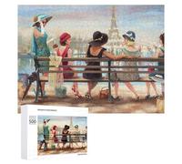 Puzzle Per Adolescenti 500 PCS Parisian Ladies on The Seine Puzzle Divertenti Da Assemblare, Modelli, Regali Unici Per Compleanno E Natale 500 PCS