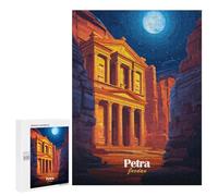 Puzzle Per Adolescenti 500 PCS Petra, Jordan Night View Puzzle Per Adulti Giochi Rilassanti Gara Di Velocità Manuale Sfida Da Completare 500 PCS