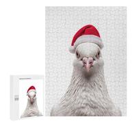 Puzzle Per Adolescenti 500 PCS Pigeon Wearing A Santa Hat Puzzle Per Adulti, Gioco Rompicapo, Decorazione Perfetta, Divertimento A Casa, Attività, 500 PCS