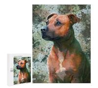 Puzzle Per Adolescenti 500 PCS Pit Bull Portrait Puzzle Per Adulti Gioco Rompicapo Assemblaggio Di Modelli Interazione Genitore-figlio 500 PCS