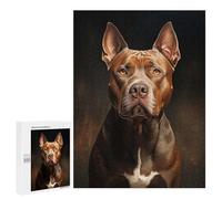 Puzzle Per Adolescenti 500 PCS Pit Bull Portrait Puzzle Per Adulti Gioco Rompicapo Difficile Difficile Unico Compleanno E Regali 500 PCS