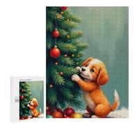 Puzzle Per Adolescenti 500 PCS Puppy Decorating Christmas Tree Puzzle Per Adolescenti Giocattoli Fai Da Te Vacanze A Casa Passatempo Divertimento Attività A Casa, 500 PCS