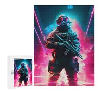 Puzzle Per Adolescenti 500 PCS Puzzle Future Soldier in Neon Lights -1 Puzzle Per Adulti Gioco Per Famiglie Un'opera D'arte Per Compleanno, Natale 500 PCS