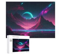 Puzzle Per Adolescenti 500 PCS Puzzle Neon Mountains Under A Cosmic Sky Puzzle Per Adulti Giocattoli Antistress Sfida Difficile Regali Unici Per Compleanno 500 PCS