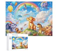 Puzzle Per Adolescenti 500 PCS Rainbow Animal Parade Puzzle Per Adolescenti Giocattoli Antistress Assemblaggio Di Modelli Regali Unici Per Compleanno E Natale 500 PCS