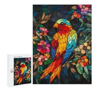Puzzle Per Adolescenti 500 PCS Rainbow Parrot Stained Glass Panel Puzzle Per Adulti Puzzle Per Divertimento in Famiglia Aiuta Ad Allenare Il Cervello Ottimo Regalo Per I Giocatori 500 PCS