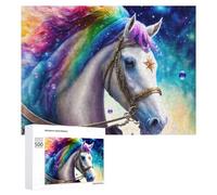 Puzzle Per Adolescenti 500 PCS Rainbow Unicorn Fantasy Art-2 Puzzle Per Adulti Gioco Rompicapo Difficile Difficile Unico Compleanno E Regali 500 PCS