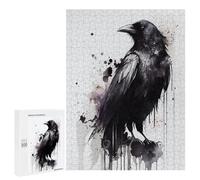 Puzzle Per Adolescenti 500 PCS Raven Watercolor Puzzle Per Adulti Giocattolo Decorazione Da Parete Vacanza A Casa Passatempo Per Compleanno, Natale 500 PCS