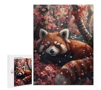 Puzzle Per Adolescenti 500 PCS Red Panda Sleeping Sakura Puzzle, Gioco Rompicapo, Regalo Di Compleanno, Attività Divertenti Da Fare A Casa, 500 PCS