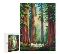 Puzzle Per Adolescenti 500 PCS Redwood National Park Illustration Puzzle Per Adulti Giochi Rilassanti Analisi E Logica Divertimento Attività A Casa, 500 PCS