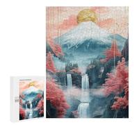 Puzzle Per Adolescenti 500 PCS Serene Mountain Waterfall Scene Puzzle Per Adulti Vacanza A Casa Passatempo Interazione Genitore-figlio Giocattolo Gioco Intellettuale 500 PCS