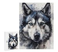 Puzzle Per Adolescenti 500 PCS Siberian Husky Watercolor Puzzle Per Adulti Gioco Rompicapo Difficile Difficile Unico Compleanno E Regali 500 PCS