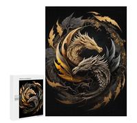 Puzzle Per Adolescenti 500 PCS Silver Gold Dragon Puzzle Divertenti Da Assemblare, Modelli, Regali Unici Per Compleanno E Natale 500 PCS