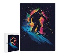 Puzzle Per Adolescenti 500 PCS Skier in Motion Puzzle Per Adulti Giochi Rilassanti Assemblaggio Di Modelli Interazione Genitore-figlio 500 PCS