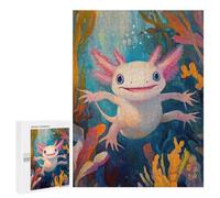 Puzzle Per Adolescenti 500 PCS Smiling Axolotl Puzzle Per Adulti Gioco Rompicapo Assemblaggio Di Modelli Interazione Genitore-figlio 500 PCS