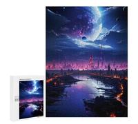 Puzzle per Adolescenti 500 PCS Spectacular Urban Night Puzzle per Adulti Giocattoli Antistress per Divertimento Famiglia Interazione Tra Genitori E Figli 500 PCS