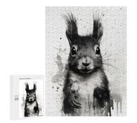 Puzzle Per Adolescenti 500 PCS Squirrel Beauty Black Ink Puzzle Per Adulti Gioco Rompicapo Difficile Difficile Unico Compleanno E Regali 500 PCS