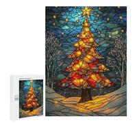 Puzzle Per Adolescenti 500 PCS Stained Glass Christmas Tree Puzzle Per Adolescenti Giochi Rilassanti Assemblaggio Di Modelli Regali Unici Per Compleanno E Natale 500 PCS