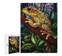 Puzzle Per Adolescenti 500 PCS Stained Glass Frog Puzzle Per Adulti Giochi Rilassanti Decorazione Da Parete Ottimo Regalo Per I Giocatori 500 PCS