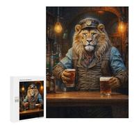Puzzle Per Adolescenti 500 PCS Steampunk Craft Beer Lion Puzzle Per Adulti Giochi Rilassanti Assemblaggio Di Modelli Interazione Genitore-figlio 500 PCS