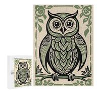 Puzzle Per Adolescenti 500 PCS Stylized Owl Illustration with Floral Frame Puzzle Per Adolescenti Sfida Difficile Allena La Tua Mente E Le Tue Mani Rompicapo Giochi Per Famiglie 500 PCS