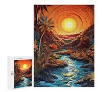 Puzzle Per Adolescenti 500 PCS Sunset over The River Puzzle Per Adulti Giochi Rilassanti Ma Divertenti E Umoristici Sfida Da Completare 500 PCS
