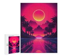Puzzle Per Adolescenti 500 PCS Synthwave Sunset Tropical Puzzle Per Adulti Giochi Rilassanti Per Divertimento in Famiglia Regali Di Natale E Compleanno 500 PCS