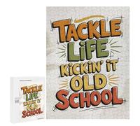 Puzzle Per Adolescenti 500 PCS Tackle Life Old School Graphic Art Puzzle Divertenti Da Assemblare, Modelli, Regali Unici Per Compleanno E Natale 500 PCS