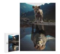 Puzzle Per Adolescenti 500 PCS The Lion Cub Reflection Puzzle Divertenti Da Assemblare, Modelli, Regali Unici Per Compleanno E Natale 500 PCS