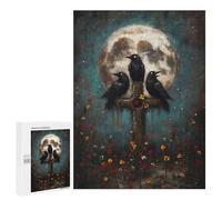 Puzzle Per Adolescenti 500 PCS Three Ravens on Cross with Moon Puzzle Per Adulti Antistress Giocattoli Migliorano La Memoria Difficili E Stimolanti 500 PCS