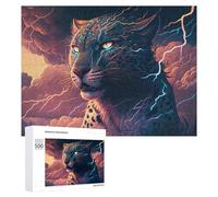 Puzzle Per Adolescenti 500 PCS Thundering Leopard Wild Power Unleashed Puzzle Per Adulti Giocattolo Decorazione Da Parete Taglio Di Precisione Gioco Stimolante Regali 500 PCS