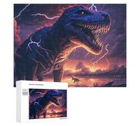 Puzzle Per Adolescenti 500 PCS Thundering Tyrannosaurus Rex Roars Puzzle Per Adulti Giocattolo Decorazione Da Parete Taglio Di Precisione Gioco Stimolante Regali 500 PCS