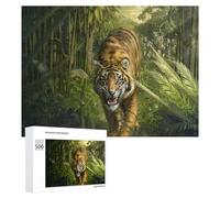 Puzzle Per Adolescenti 500 PCS Tiger in The Tropical Forest Puzzle Per Adulti Giochi Per Famiglie Decorazione Per La Casa Regali Di Natale E Compleanno 500 PCS