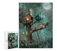 Puzzle Per Adolescenti 500 PCS Treehouse Dreams - Forest Magic at Night Puzzle Per Adulti Giochi Rilassanti Analisi E Logica Divertimento Attività A Casa, 500 PCS