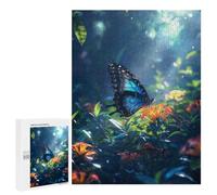 Puzzle Per Adolescenti 500 PCS Tropical Blue Butterfly Puzzle Per Adulti Giocattolo Decorazione Da Parete Vacanza A Casa Passatempo Per Compleanno, Natale 500 PCS