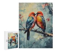 Puzzle Per Adolescenti 500 PCS Two Birds on A Branch Painting Puzzle Giochi Rilassanti Decorazione Per La Casa Regali Unici Per Compleanno 500 PCS