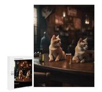 Puzzle Per Adolescenti 500 PCS Two Cats Bar Beer Drinking Puzzle Per Adulti Giochi Rilassanti Gara Di Velocità Manuale Sfida Da Completare 500 PCS