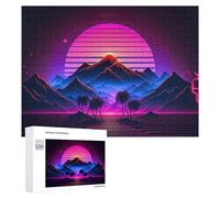 Puzzle Per Adolescenti 500 PCS Vibrant Neon Desert Sunset Landscape Puzzle Per Adolescenti Giocattoli Antistress Assemblaggio Di Modelli Regali Unici Per Compleanno E Natale 500 PCS