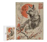 Puzzle Per Adolescenti 500 PCS Vintage Japanese Fox Puzzle Per Adulti Gioco Rompicapo Difficile Difficile Unico Compleanno E Regali 500 PCS