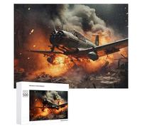 Puzzle Per Adolescenti 500 PCS Warplane Crash Explosion Scene Puzzle Antistress Decorazione Per La Casa Regali Unici Per Compleanno E Natale 500 PCS