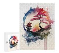 Puzzle Per Adolescenti 500 PCS Watercolors Japanese 3 Puzzle Per Adulti Giochi Rilassanti Decorazione Da Parete Ottimo Regalo Per I Giocatori 500 PCS
