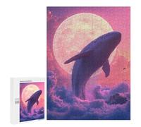 Puzzle Per Adolescenti 500 PCS Whale Floating In Pink Sky Puzzle Per Adulti Giochi Rilassanti Decorazione Per La Casa Regali Unici Per Compleanno E Natale 500 PCS