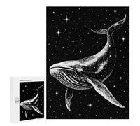 Puzzle Per Adolescenti 500 PCS Whale in Space Black And White Puzzle Per Adulti Giochi Rilassanti Decorazione Per La Casa Regali Unici Per Compleanno E Natale 500 PCS