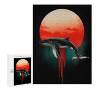Puzzle Per Adolescenti 500 PCS Whale Silhouette with Red Sun Puzzle Per Adolescenti Giocattolo Decorazione Da Parete Ma Divertente E Umoristico Unico Compleanno E Regali 500 PCS