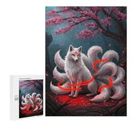 Puzzle Per Adolescenti 500 PCS White Kitsune Fox Puzzle Per Adolescenti Migliora La Memoria Per Compleanno, Natale Bellissimo Gioco Dal Design 500 PCS