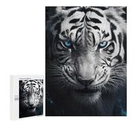Puzzle Per Adolescenti 500 PCS White Tiger With Blue Eyes Puzzle Per Adulti Gioco Rompicapo Assemblaggio Di Modelli Interazione Genitore-figlio 500 PCS