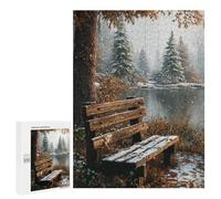 Puzzle Per Adolescenti 500 PCS Winter Serenity Bench Scene Puzzle Per Adolescenti Sfida Difficile Allena La Tua Mente E Le Tue Mani Rompicapo Giochi Per Famiglie 500 PCS