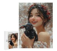 Puzzle Per Adolescenti 500 PCS Winter Wonderland with Bunny Puzzle Per Adulti Assemblaggio Di Modelli Attività Divertenti A Casa Giochi Stimolanti Giocattoli 500 PCS